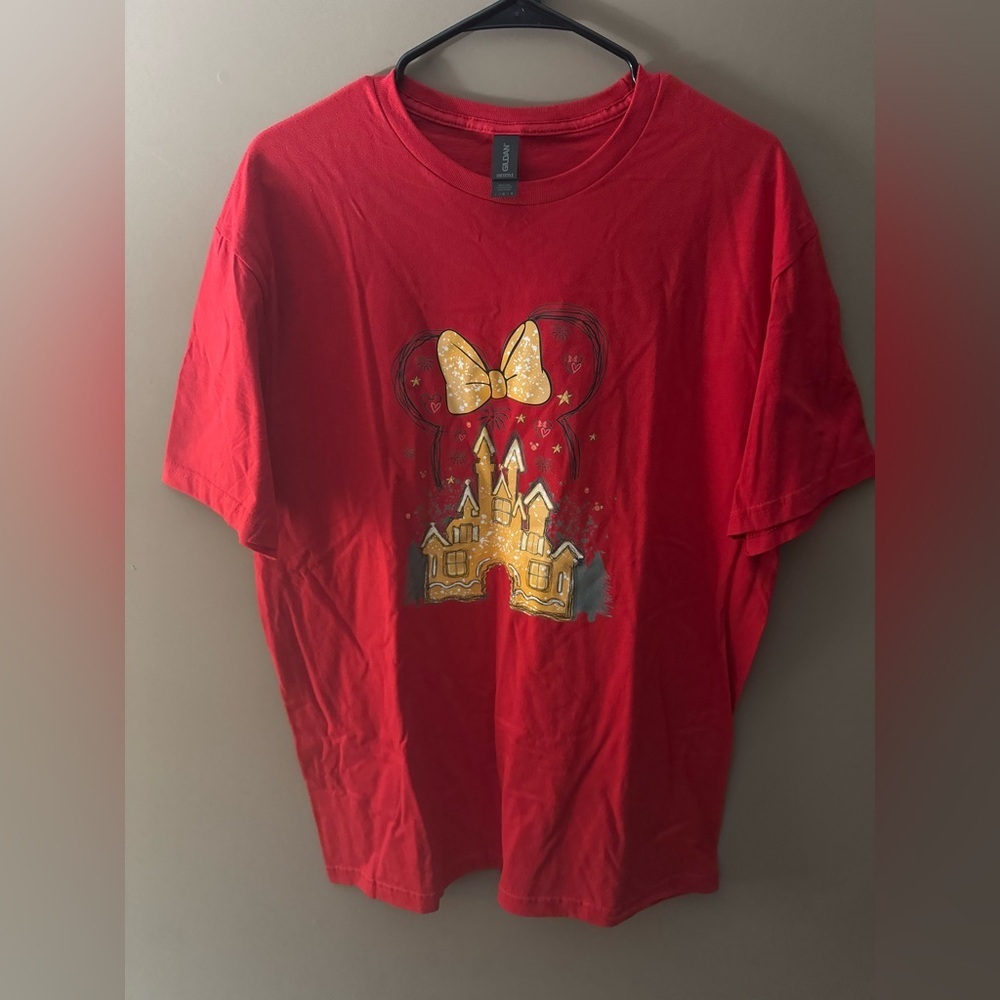 Gildan Holiday Graphic Tee with Disney Gingerbread Castle